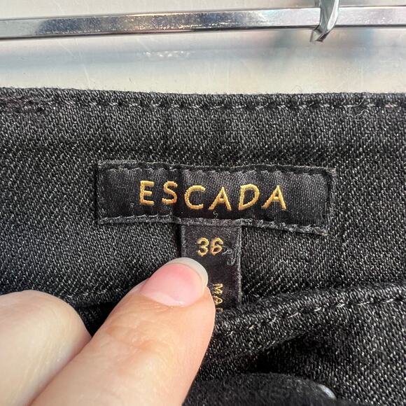 Escada Black Bootcut Embroidered Denim Jeans Size 36 - Picture 7 of 9